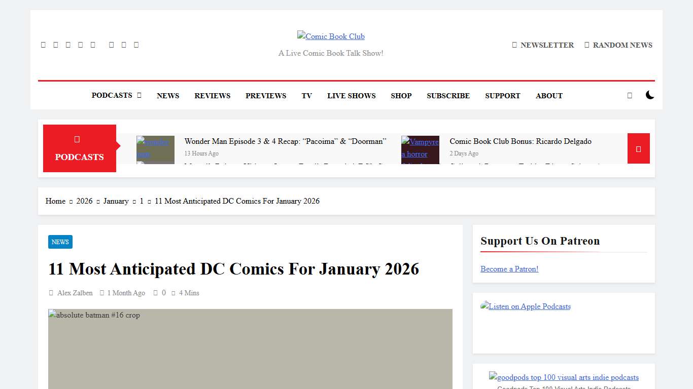 11 Most Anticipated DC Comics For January 2026 Comic Book Club