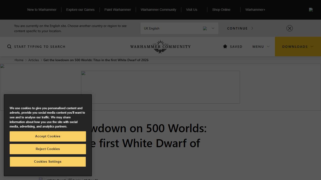 Get the lowdown on 500 Worlds: Titus in the first White Dwarf of 2026