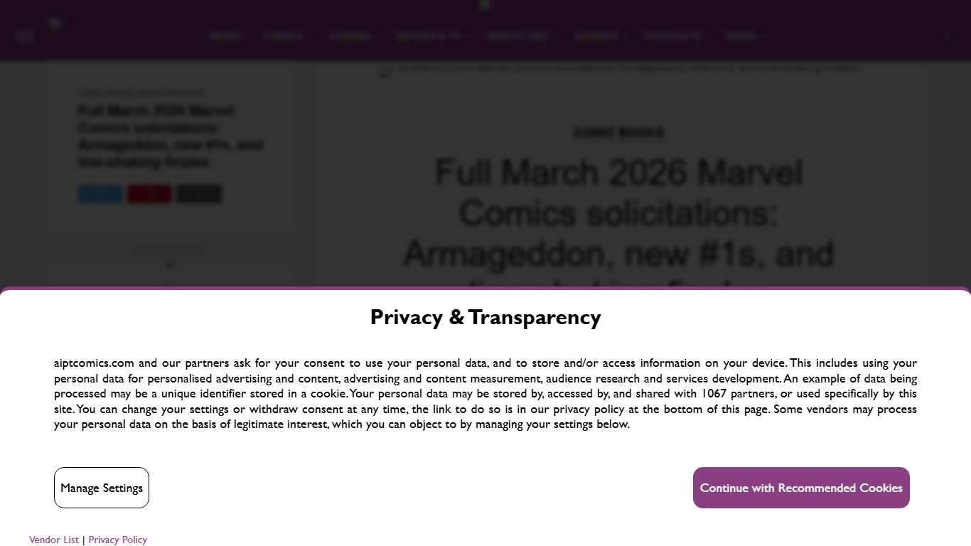 Full March 2026 Marvel Comics solicitations